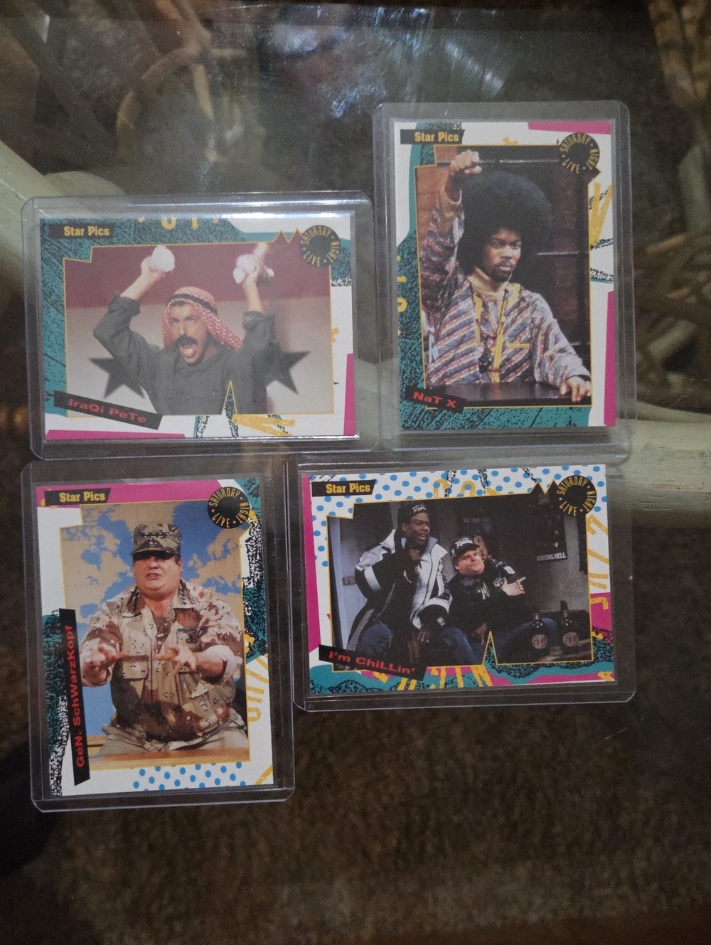 SNL 1992 Card Lot Of 4 Adam Sandler, Chris Rock, And Chris Farley